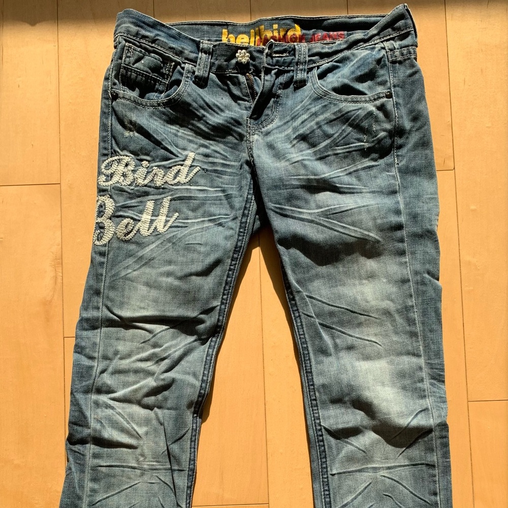 Y2K Bellbird Blue Light-Medium Washed Denim Jeans